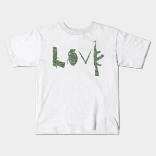 BANKSY LOVE GUNS WEAPONS by US dollar Kids T-Shirt